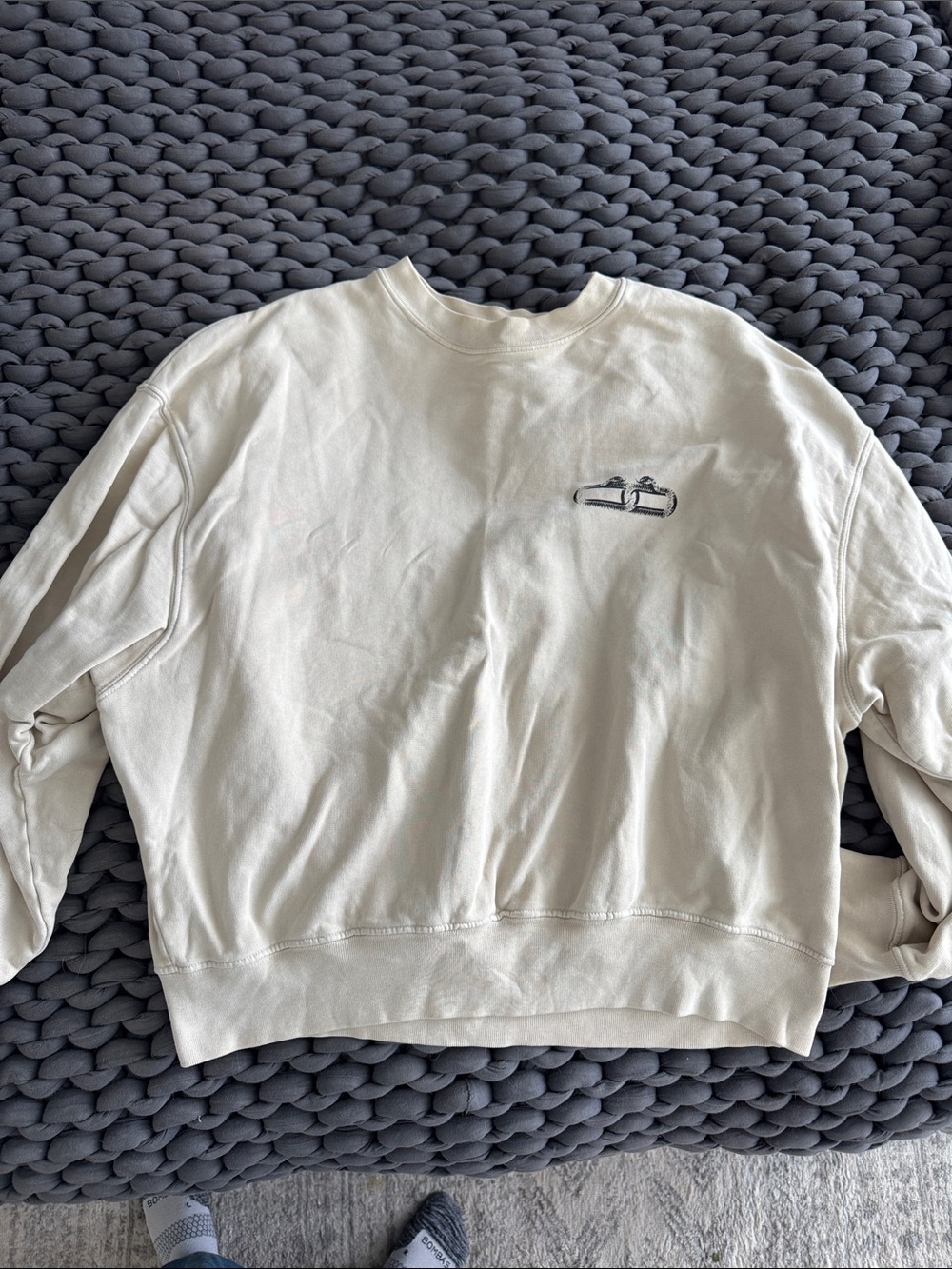 Anine Bing Cream Crewneck Sweatershirt